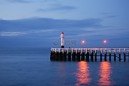 海,燈塔,水