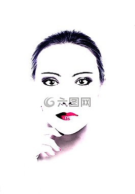 女子,面對,時尚