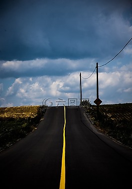 路,線,黃色
