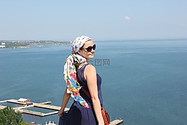 克里米亞,女孩,海