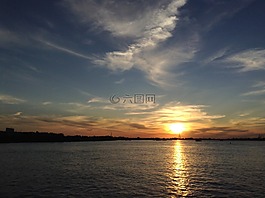 高度,日落,天空