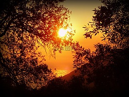 太陽,日落,海