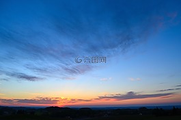 日落,巴伐利亞,天空