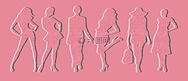 婦女,粉紅色,剪影