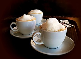 熱奶咖啡,杯,milchschaum