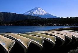 富士山,船,湖