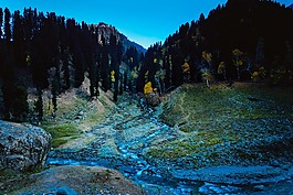 山,黑暗,晚上