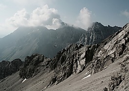 高山,山,云