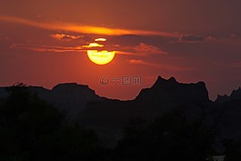 日落,天空,多彩