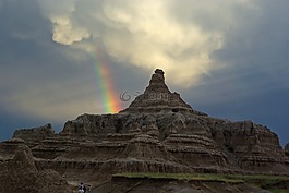 景觀,彩虹,山