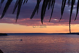 日落,海,abendstimmung