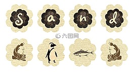 海灘,魚,沙
