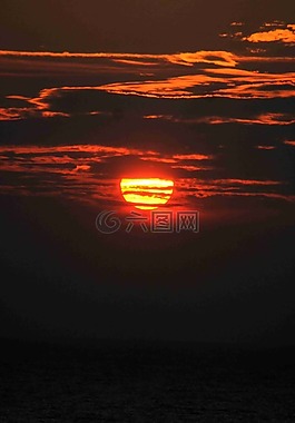太陽,落山的太陽,日落