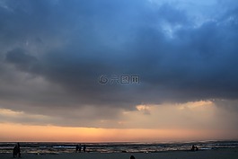 云,北海,日落
