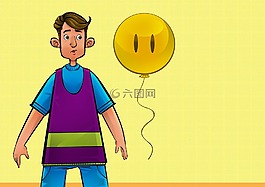 男子,氣球,臉