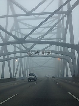 橋,霧,駕駛