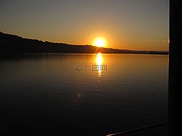 hallwilerssee,日落,湖
