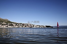 海,天空,海灘