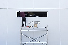 建筑工人,腳手架,正面