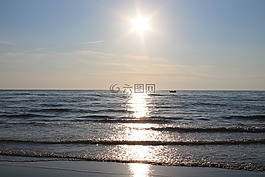 夏季,北海,日落