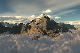 山,天空,云