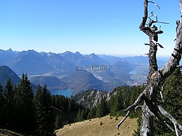 山,全景,假期