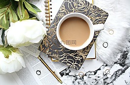 辦公桌,咖啡,茶