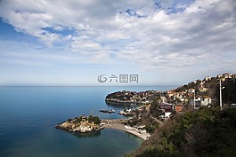 云,城市,海洋