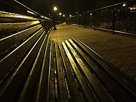 銀行,步行,夜