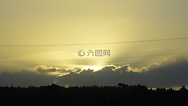 日落,云,太陽