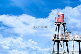 燈塔,天空,紅色