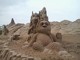 沙,雕塑,展览
