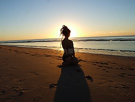 海,日落,寂寞