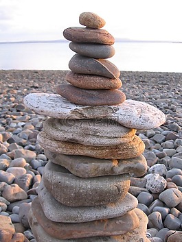 海灘,石頭,stonestack