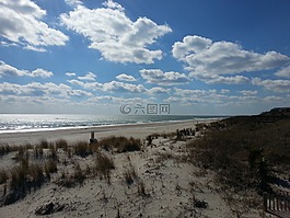 海灘,岸,海洋