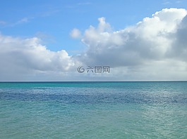 海洋,云,地平線