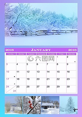 日歷,1 月,2016