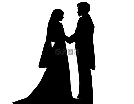 婚姻,陰影,剪影