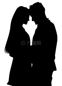 casal,戀愛中,剪影