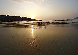 泰國,海灘,日落