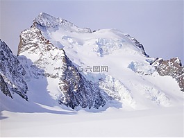雪,山,冬天