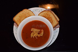 湯,三明治,食品