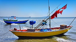 釣魚(yú),船,紅色