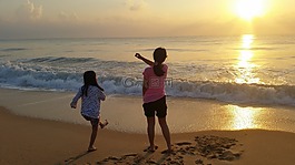 海,沙滩,早上