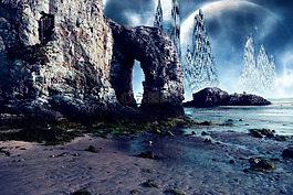 外星人,藍(lán)色,背景