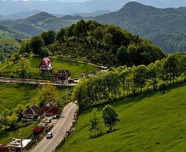 村,景觀,山