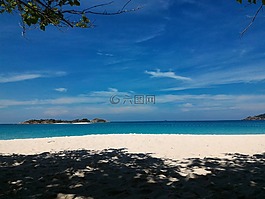 海灘,天空,藍色