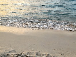 海灘,水,沙