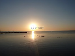 日出,海洋,希望