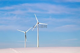 風(fēng)車,天空,冬天